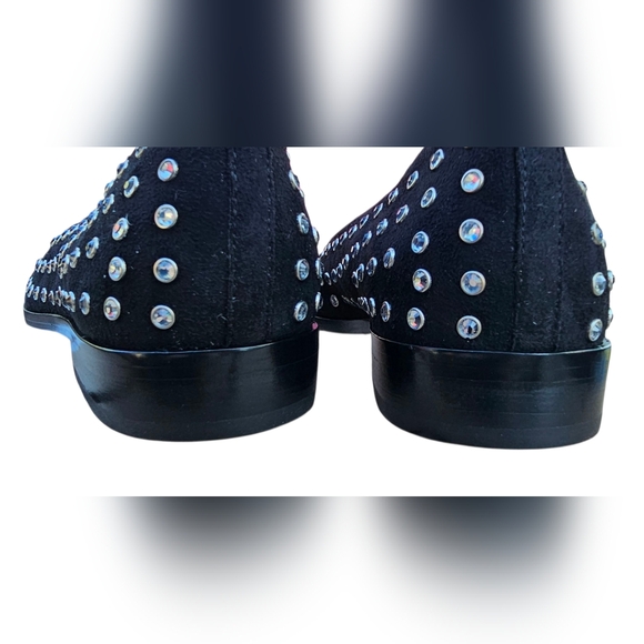 Dolce Vita - Beny Sparkly Bejeweled Loafers Jeweled Studs & Faux Suede NEW - Picture 6 of 9